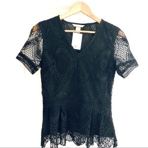 H&M Black Lace Top NWT